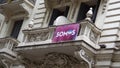 Banner on balcony in Buenos Aires