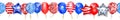 Banner with balloons in the colors of the USA flag Royalty Free Stock Photo