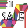 Banner big sale platform shoes vector