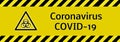 Banner Biohazard Coronavirus Covid-19 yellow background