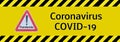 Banner Biohazard Pandemic Coronavirus Covid-19 yellow in german