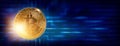 Banner with bitcoin Royalty Free Stock Photo