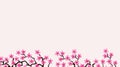 Banner with blossom sakura flowers.Floral wedding invitation card template design. Light pink background of summer fuchsia Royalty Free Stock Photo