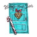 Banner, blue, bow, calligraphic, card, celebration, christmas, city, color, concept, cover, December, design, dessert, door, eleme