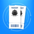 Banner with blue ticket ship. Vector background. Vector design