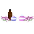 Botanical Lavender products with essential oil Royalty Free Stock Photo