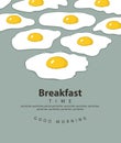 Banner for breakfast time with fried eggs