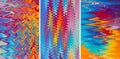 Banner. Bright rainbow gradient background, set of 3 vertical images.