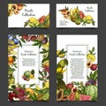 Banner or brochure with exotic tropical fruits.