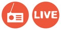 Banner with 2 Buttons: Radio live, Livestream