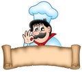 Banner with cartoon chef
