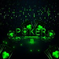 Banner casino gambling tournament design 3D with realistic playing cards