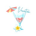 Banner celebrating your vacation with a summer cocktail