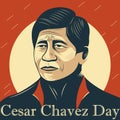 Banner for Cesar Chavez Day. Template for background, banner, postcard, poster with text inscription