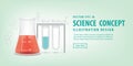 Banner Chemical conical flask and test tube vector. Royalty Free Stock Photo