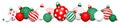 Banner Christmas Balls Pattern Red Green White