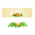 Banner Christmas decoration snowflakes with various fruit and pine cones