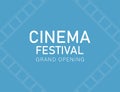 Banner cinema festival movie time or logotype design template for wallpaper. Film industry