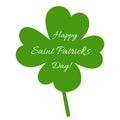 Banner with clover leave. Poster for St. Patrick\'s Day with quatrefoil. Irish traditional postcard