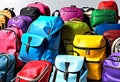 a banner with a collection of backpacks of different styles, sizes, colors, materials and shapes Royalty Free Stock Photo