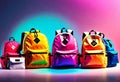 a banner with a collection of backpacks of different styles, sizes, colors, materials and shapes Royalty Free Stock Photo