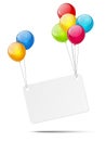 Banner with color glossy balloons