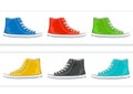 Banner with colorful sneakers Royalty Free Stock Photo
