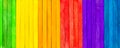 Banner with colorful wooden picks, concept spectrum, panoply and chromatics