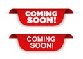 Banner Coming soon. Vector ribbon banner Royalty Free Stock Photo