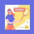 Banner for competitions or training in tennis. Royalty Free Stock Photo