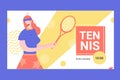 Banner for competitions or training in tennis. Royalty Free Stock Photo