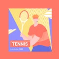 Banner for competitions or training in tennis. Royalty Free Stock Photo