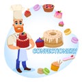 Banner for Confectionary with Cook and Sweets