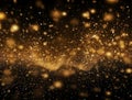 Banner with copy space, gold highlights, defocus lights. Royalty Free Stock Photo