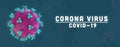 Banner about the Corona Viruses, causing a worldwide pandemic and triggers the disease Covid-19