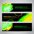 Banner covers with abstract hand drawn pattern