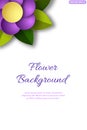 Banner with 3d flower. For invitation or greeting card.