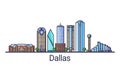 Flat line Dallas banner Royalty Free Stock Photo