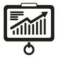 Banner data chart icon simple vector. Digital business Royalty Free Stock Photo