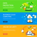 Banner data protection. Vector illustration. Concepts for web and graphic design.