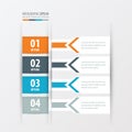 Banner design arrow style Orange , blue, gray color Royalty Free Stock Photo