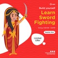 Banner design of buid yourself learn sword fighting Royalty Free Stock Photo