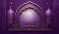 Banner design for Ramadan. Islamic theme wallpaper, no text. Lilac color