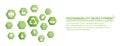 Banner design for Sustainability development and Global Green Industries Business concept,