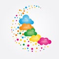 Banner design template with clouds. Vector illustration. Royalty Free Stock Photo