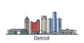 Flat line Detroit banner