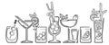 Banner with different cocktails