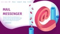 Banner Digital Mail Messenger Vector Landing Page.