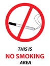 banner for display no smoking area.