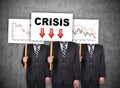 Banner with drawing crisis stock chart